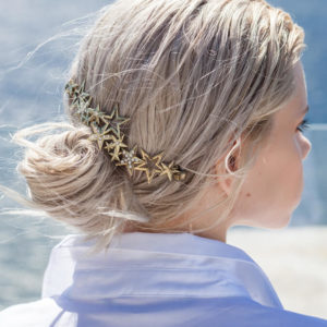 Kela Embellished Brass Crown Styled