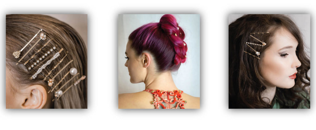 Hair styles with hair clip accessories